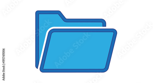 A brightly colored flat design illustration of two overlapping file folders high quality professional detailed modern