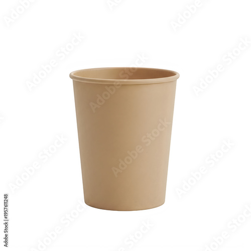 A brown paper cup isolated on white background png
