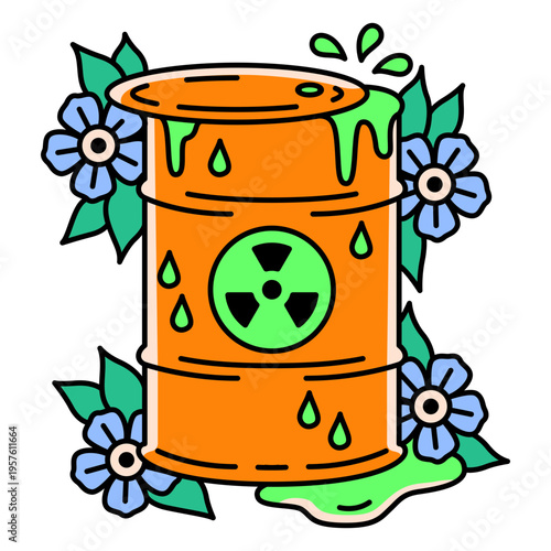 Radioactive substance in barrel