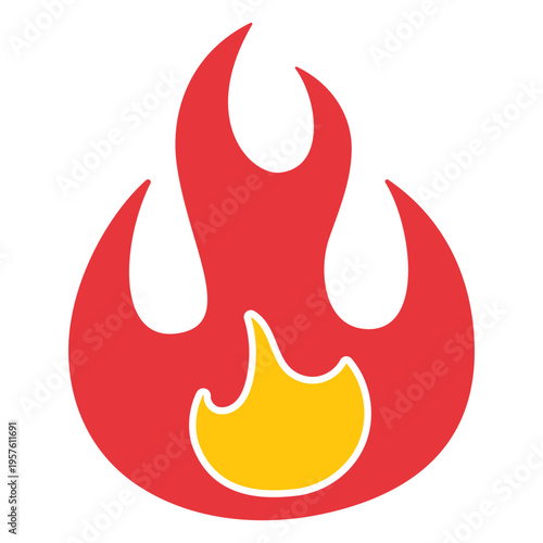 Bonfire &amp; flame flat icon