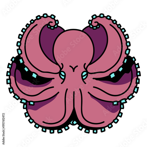 Colorful octopus in the sea