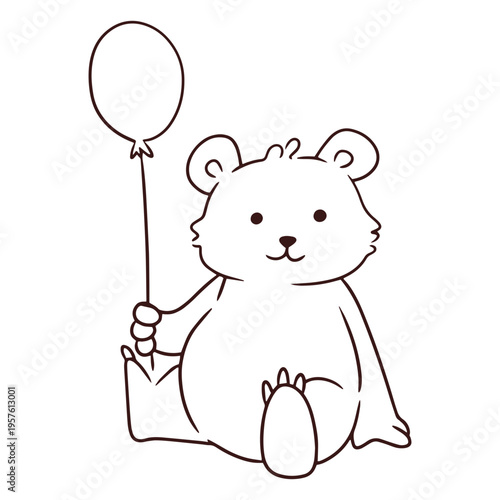 Lovely bear with balloon