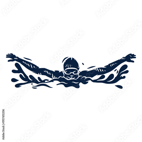 Swimmer doing butterfly style