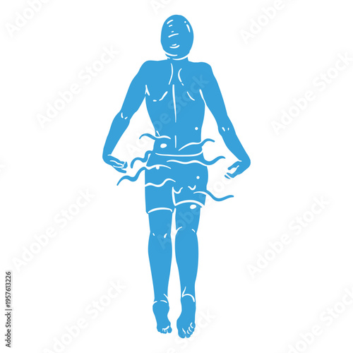 A swimmer gracefully performing a butterfly stroke.
