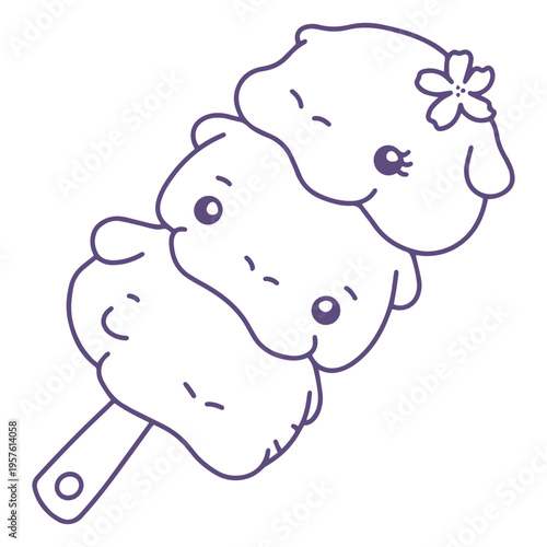 Hippo mochi stroke character