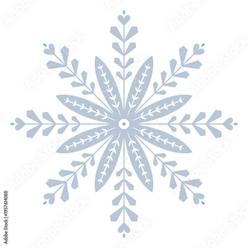 Attractive winter magic snowflake