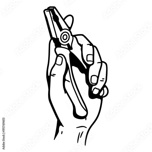 A hand holding a mechanic's pliers