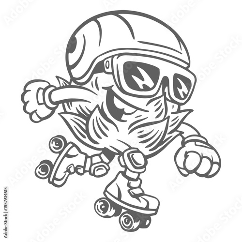 A skateboarding hop enjoying Oktoberfest