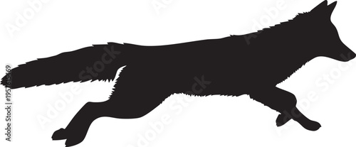 Running fox silhouette