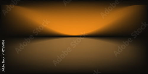 Abstract gradient podium background. black, gold, brown, 3D studio background. Clean scene for product presentation mockup template. eps 10