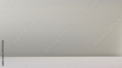 Empty bright room. Realistic showcase for advertisement. 3d style vector illustration