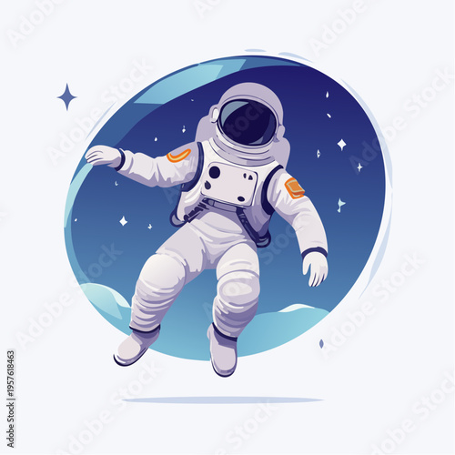 Astronaute flottant dans l’espace, exploration spatiale et univers étoilé