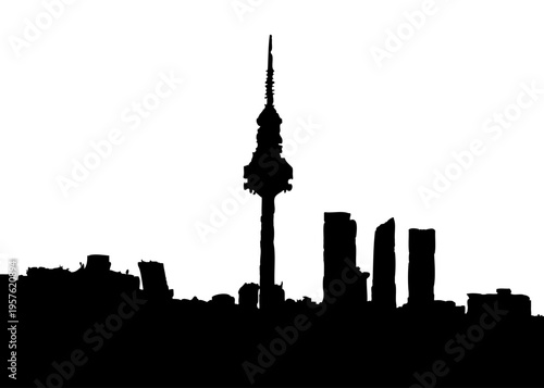 Panorámica de Madrid en silueta