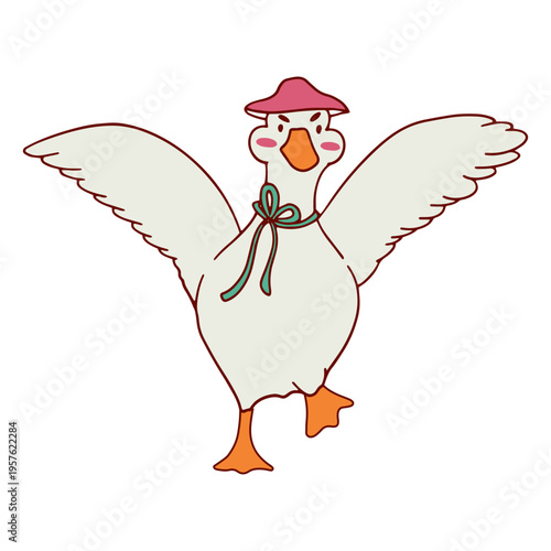 Goose wearing a nice hat