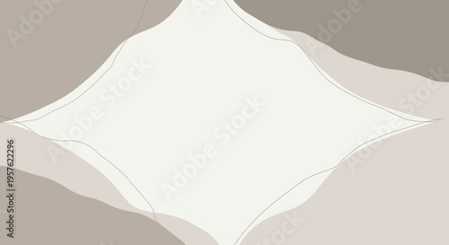 Abstract Neutral Organic Shapes Background, Minimalist Earth Tone Flowing Pattern in Beige and Grey.