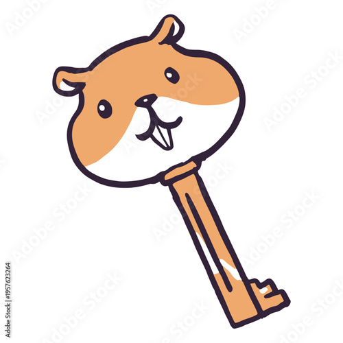 Key with hamster head design