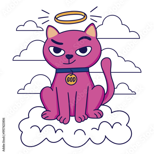 God cat cartoon