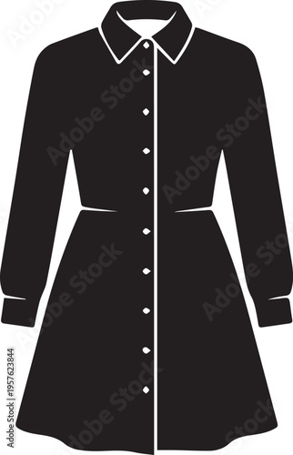 Button Down Shirt Girls Dress Silhouette