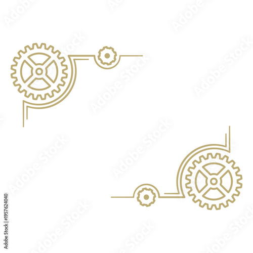 Victorian steampunk outline frame