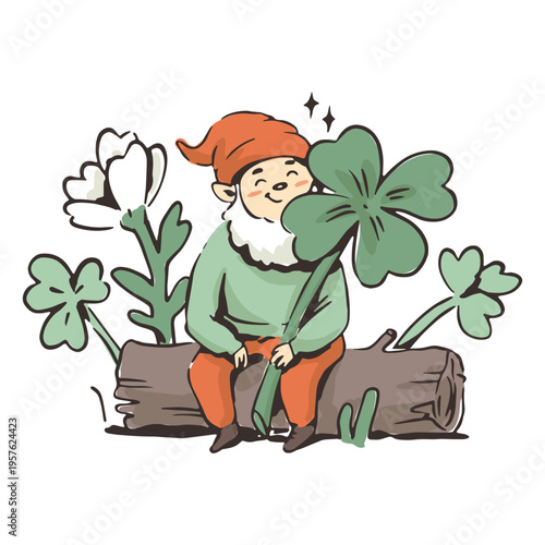 Gnome among clovers