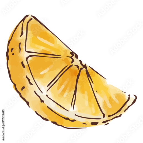 Watercolor lime slice