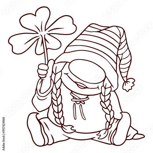 Gnome holding a clover