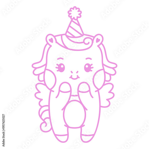 Baby unicorn stroke kawaii excited