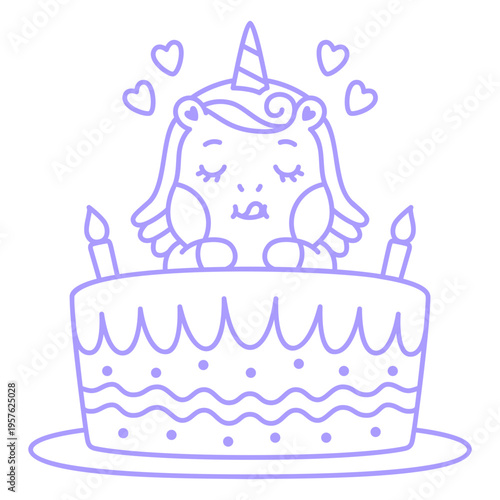 Baby unicorn stroke kawaii yummy