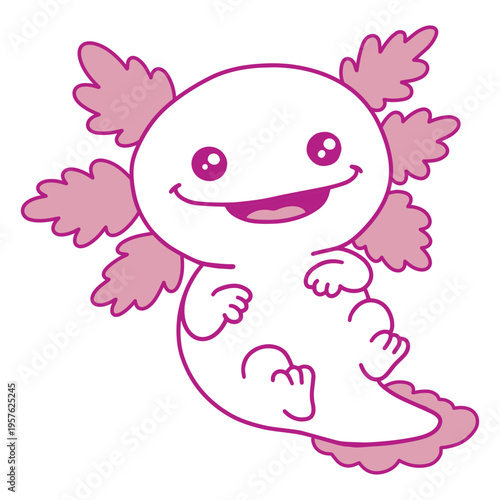 Charming smiling axolotl