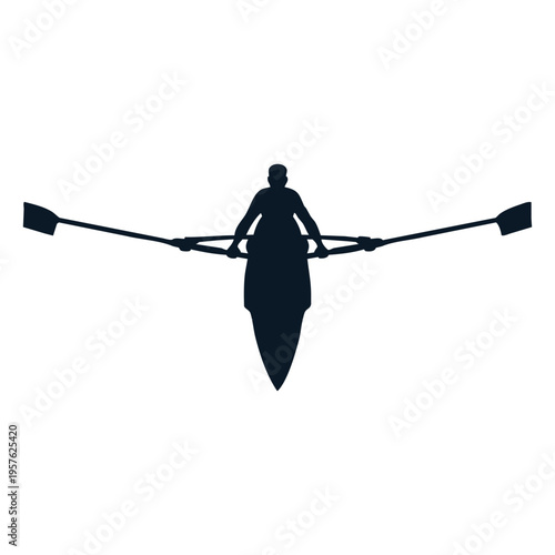 Silhouette of a person in a canoe