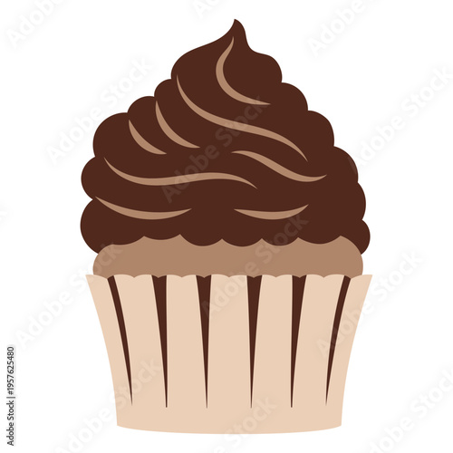 Cupcake flat chocolate