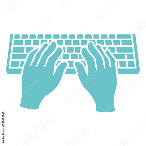 Pair of hands typing on a keyboard