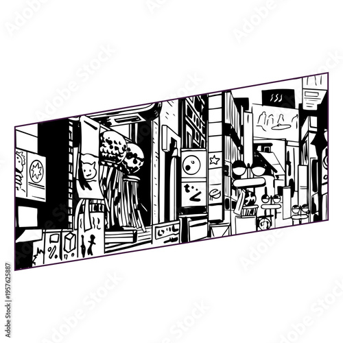 Black high contrast city