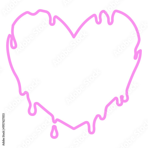 Pink heart with dripping icing