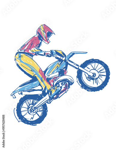 Illustration of a dirt bike rider