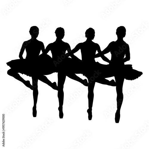 Four ballet dancers ballet silhouette