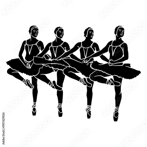 Four ballet dancers ballet cut out