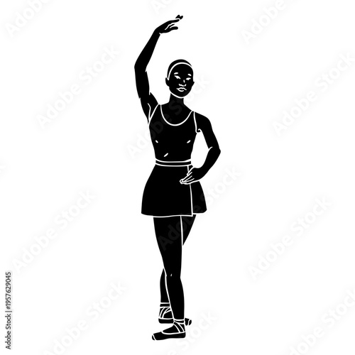 Woman cut out ballet position