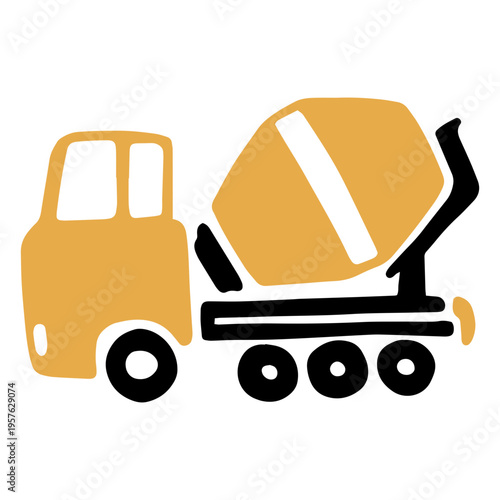 Construction truck mixer icon