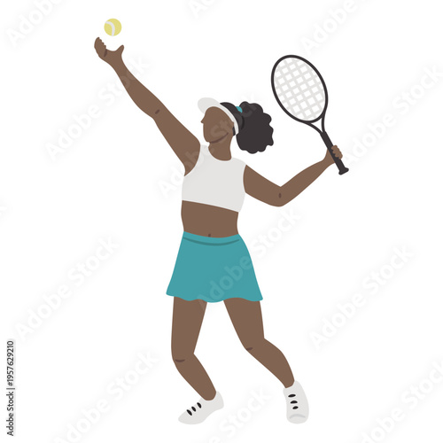 Tennis player with a racquet and a racket