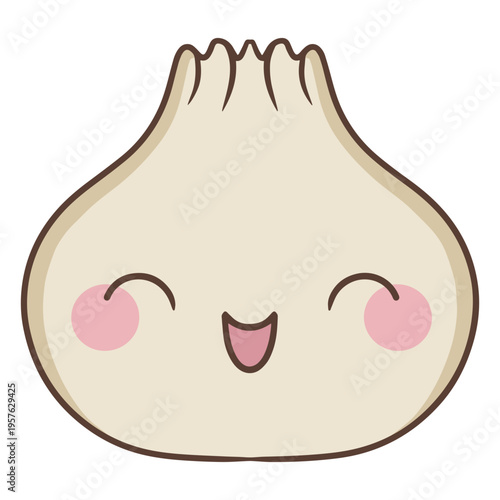 Cute dumpling smiling