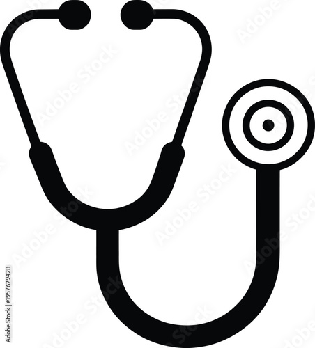 A classic stethoscope icon used to symbolize healthcare and medical professions