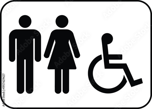 Restroom sign indicating gender-neutral and accessible facilities