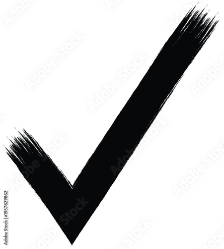 Hand-drawn check mark symbol on a plain background
