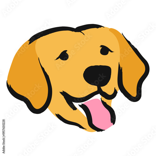 Yellow labrador dog with its tongue out