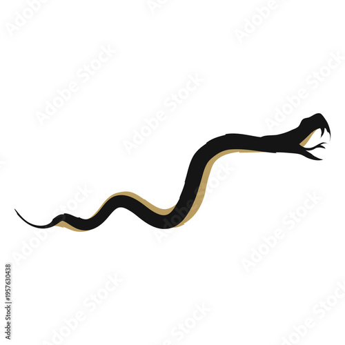 Black and gold snake attacking