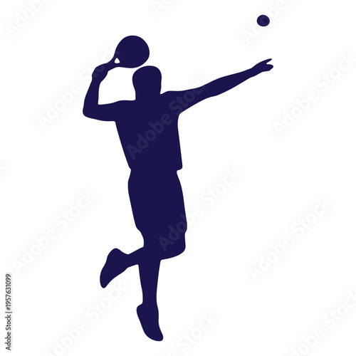 Silhouette of a man hitting a tennis ball