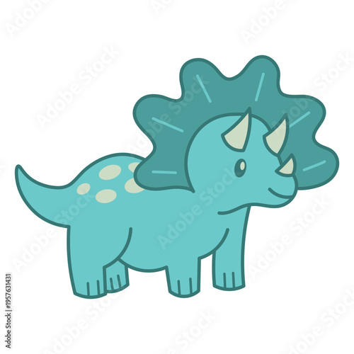 Cartoon triceratops dinosaur