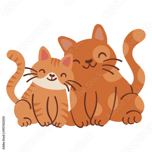 Canvas Print Two orange cats sitting together