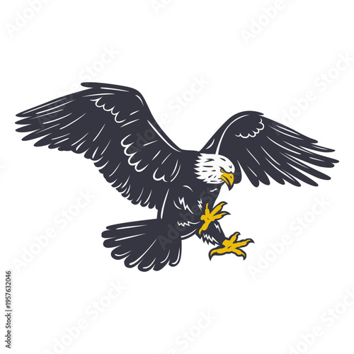 Bald eagle flying in the air